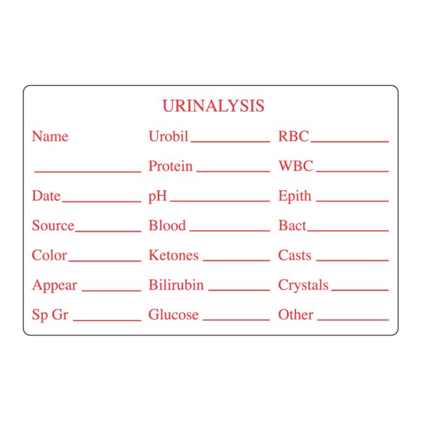 Nevs Urinalysis Results - Name_ Urobil_ RBC_ 2 x 3 White w/Red VW-0085 - main